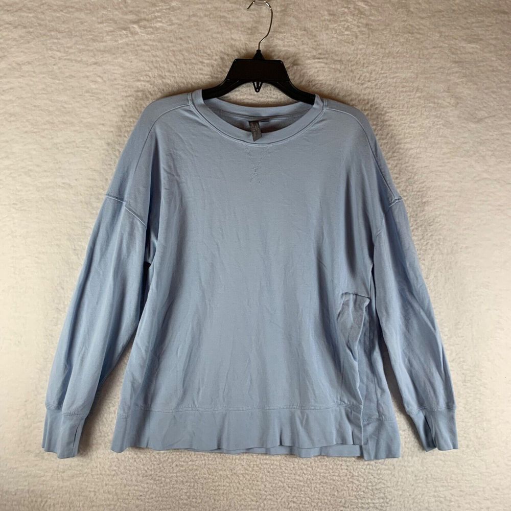 Sweaty Betty Women's Long Sleeve Crew Neck Side Split Blue Sweatshirt Size 8-10